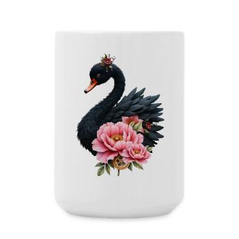 Ein Hauch von Rosa und das Leuchten eines Schwans. - Große Tasse 440 ml - Weiß - Vorne