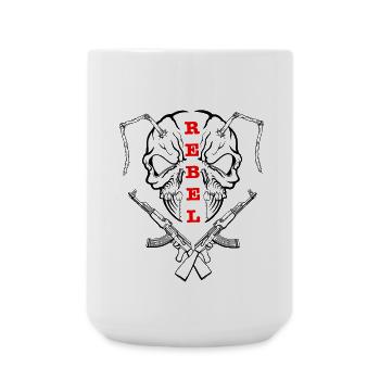 "REBEL EYES – Fearless Expression" - Large Mug 440 ml - white - Front