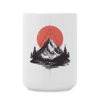 T Shirt Design Hinking and Mountains - Large Mug 440 ml - white - Front