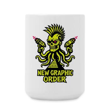 ONG Crâne Punk jaune - Grande tasse 440 ml - blanc - Devant