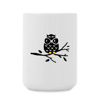 Eule - Große Tasse 440 ml - Weiß - Vorne