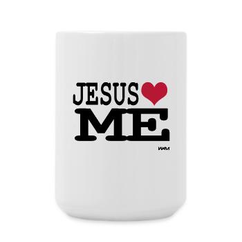 jesus loves me - Große Tasse 440 ml - Weiß - Vorne