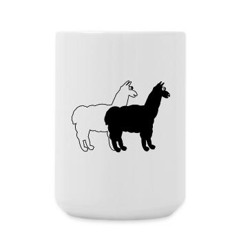 witzige Alpakas  - Große Tasse 440 ml - Weiß - Vorne