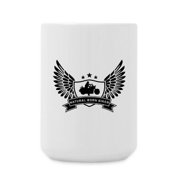 natural_born_biker_1 - Große Tasse 440 ml - Weiß - Vorne