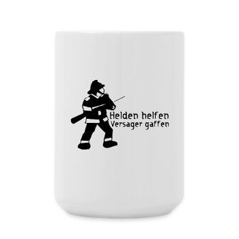 Helden vs Versager Feuerwehr Gaffer Geschenk - Große Tasse 440 ml - Weiß - Vorne