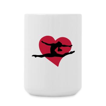 I love gymnastics - Ich liebe gymnastik - Große Tasse 440 ml - Weiß - Vorne