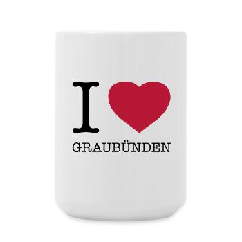 I LOVE GRAUBÜNDEN - Large Mug 440 ml - white - Front