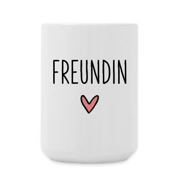 Freundin Herz Geschenk Freundschaft Liebe - Große Tasse 440 ml - Weiß - Vorne