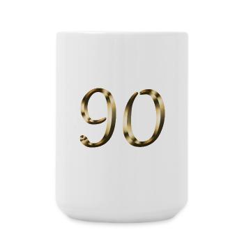 90 Years of Gold 90th Birthday Anniversary - Large Mug 440 ml - white - Front