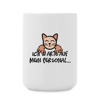 Katzen comic lustige Sprüche Illustration icon - Große Tasse 440 ml - Weiß - Vorne