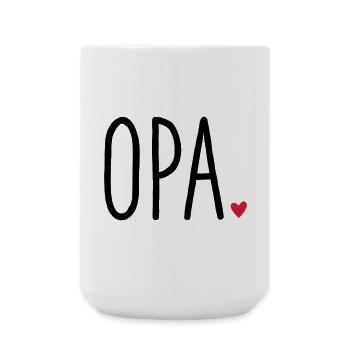 Opa Herz - Geschenk Enkel Liebe - Große Tasse 440 ml - Weiß - Vorne