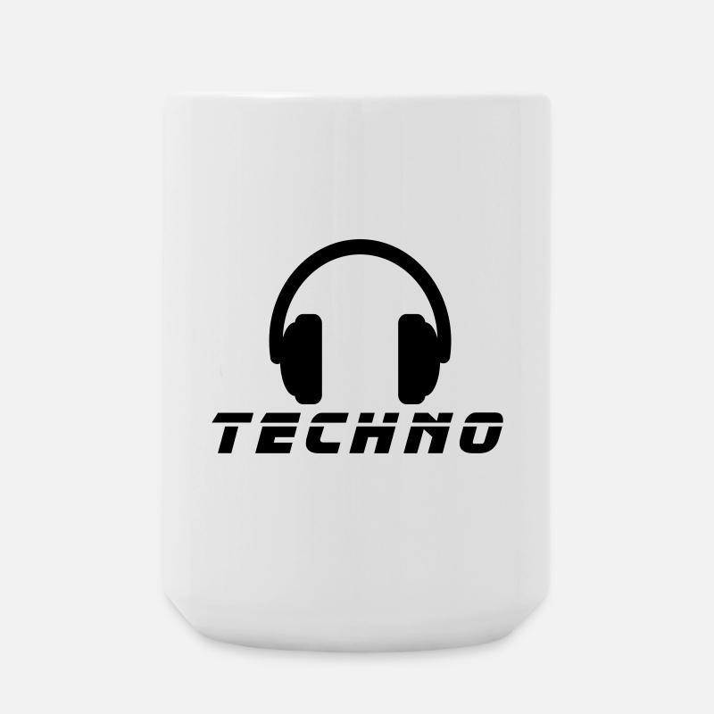 Techno Music - Große Tasse 440 ml - Weiß