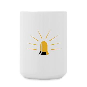 Warnlicht-Design Shirt - Große Tasse 440 ml - Weiß - Vorne