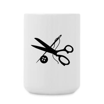 schneider handwerk schere nadel - Große Tasse 440 ml - Weiß - Vorne