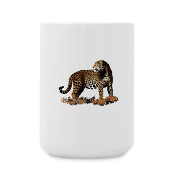 Leopard - Große Tasse 440 ml - Weiß - Vorne