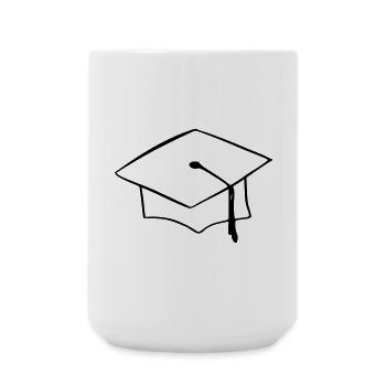 Graduation hat - Large Mug 440 ml - white - Front
