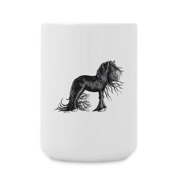Süßes Friesenpferd - Große Tasse 440 ml - Weiß - Vorne