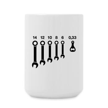 Wrench / wrenches beer bottle opener tools - Large Mug 440 ml - white - Front