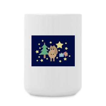 Pferd Pony Weihnachten blau - Große Tasse 440 ml - Weiß - Vorne