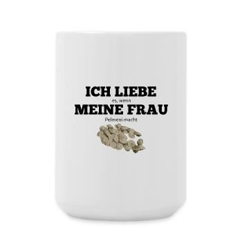 Ich liebe meine Frau Pelmeni Geschenk - Große Tasse 440 ml - Weiß - Vorne