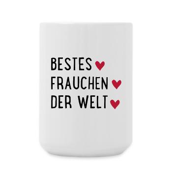 Bestes Frauchen der Welt - Große Tasse 440 ml - Weiß - Vorne