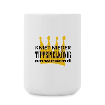 Geschenk Kniet nieder vor dem Tippspiel Gewinner - Große Tasse 440 ml - Weiß - Vorne