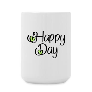 Happy Day - Large Mug 440 ml - white - Front