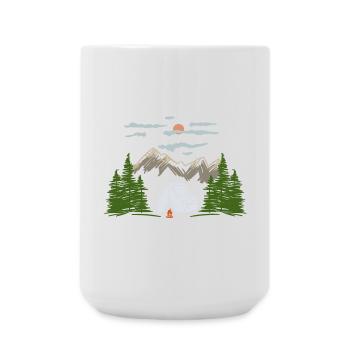 Camping Camping Mountain Theme Cadeau - Grande tasse 440 ml - blanc - Devant