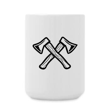 Gekreuzte Äxte, Axes - Große Tasse 440 ml - Weiß - Vorne