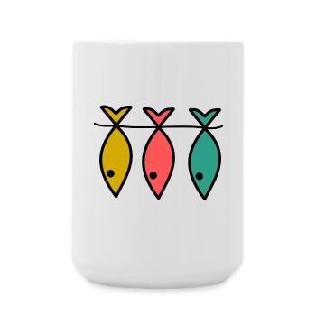 FISCH. ANGELN. FISCHER. BOOT. RUHESTAND. FEST - Große Tasse 440 ml - Weiß - Vorne