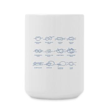 Boote Segeln Knoten Knotenkunde Geschenke - Große Tasse 440 ml - Weiß - Vorne