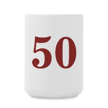 50. Geburtstag - Große Tasse 440 ml - Weiß - Vorne