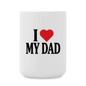 I love my dad t-shirt design father's day - Large Mug 440 ml - white - Front