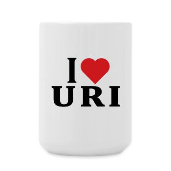 T-shirt I love Uri t-shirt Sardinia gift idea - Large Mug 440 ml - white - Front