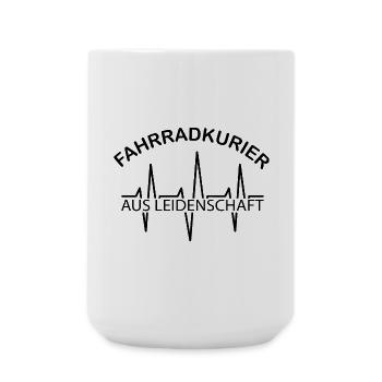 Fahrradkurier Fahrrad Puls Herzschlag Symbol icon - Große Tasse 440 ml - Weiß - Vorne