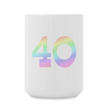 Geburtstagsgeschenk, 40 pastell Verlauf - Große Tasse 440 ml - Weiß - Vorne