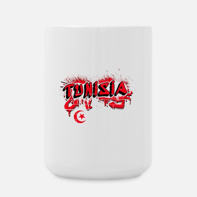 Design du drapeau graffiti de la Tunisie - Grande tasse 440 ml - blanc