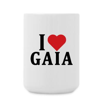 T-Shirt Ich liebe Gaia T-Shirt Geschenkidee - Große Tasse 440 ml - Weiß - Vorne