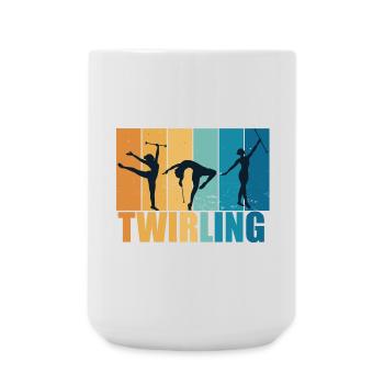 Baton Twirling Sport Vintage Gift - Large Mug 440 ml - white - Front
