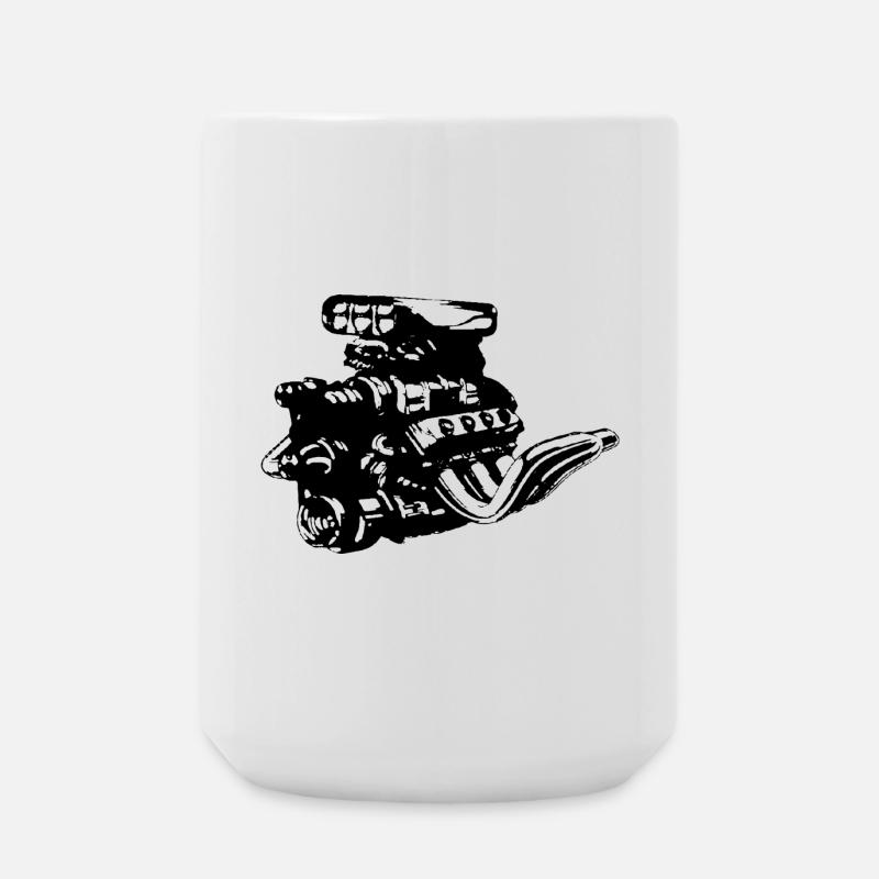 V8 engine - Large Mug 440 ml - white