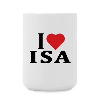 t-shirt I love Isa t-shirt gift idea - Large Mug 440 ml - white - Front