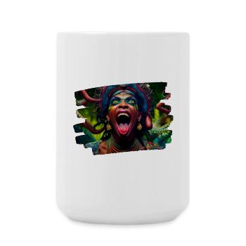 kunst kreativ lustig horror monster techno party - Große Tasse 440 ml - Weiß - Vorne