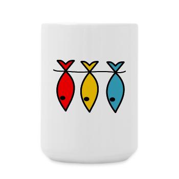 SARDINE. FISH. APRIL FOOL. EASTER. SEA - Large Mug 440 ml - white - Front