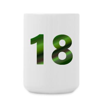 für frau, 18 Grüntöne - Große Tasse 440 ml - Weiß - Vorne