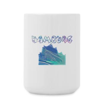 Hamburg Abstrakt Schrift Art - Große Tasse 440 ml - Weiß - Vorne