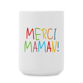 MERCI MAMAN ENFANTS - MÈRE - FAMILLE - Grande tasse 440 ml - blanc - Devant