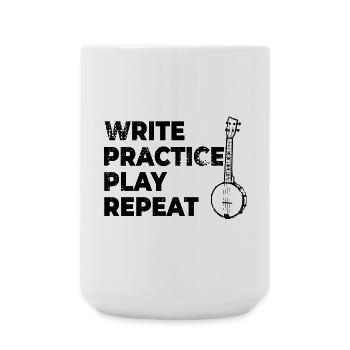 Motivierender Banjo Spruch - Große Tasse 440 ml - Weiß - Vorne