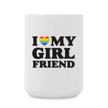 Ich liebe meine Freundin - Große Tasse 440 ml - Weiß - Vorne