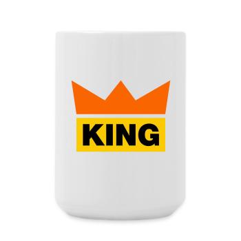 King / 3 Farben - Große Tasse 440 ml - Weiß - Vorne