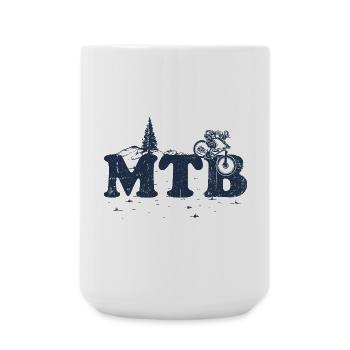 MTB Trail Silhouette - Große Tasse 440 ml - Weiß - Vorne